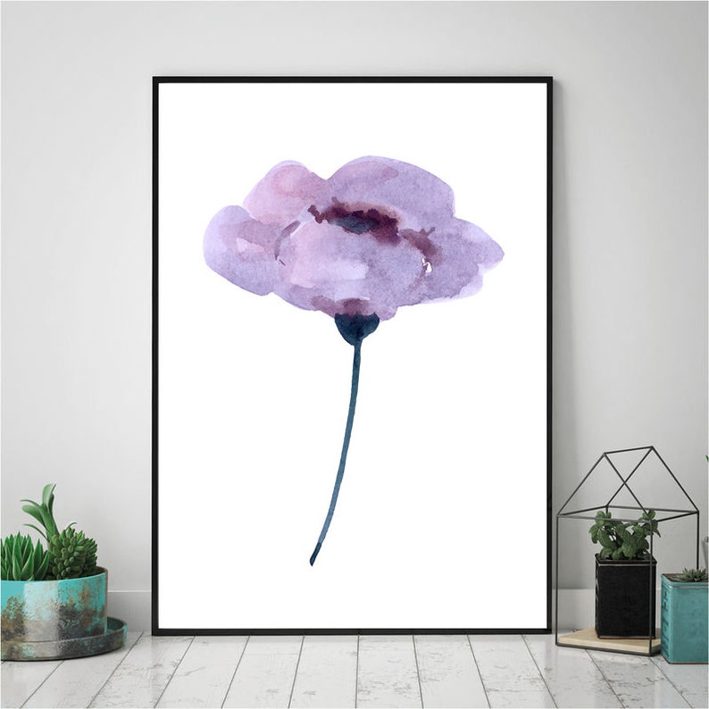 Set of 2 Prints, Purple Wall Art, Purple Flowers Print, Set of 2 Wall Art, Flowers Decor, Purple