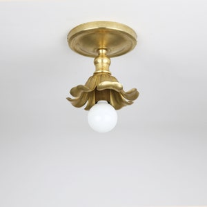Brass ceiling light with flower shape lamp holder, Classic brass ceiling light