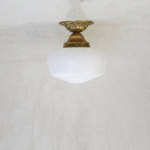 Brass Flush Mount /Semi-Flush Mount Ceiling Light Fixture/Ciling light with shade/Mid century light fixture/Brass ceiling light