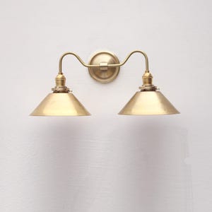 Industrial Wall sconce Light, Brass Wall Sconce Light, Double-shade Wall Sconce, UL Listed, No.0713