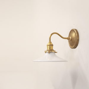 Wall sconce Light, Brass Wall Sconce Light, 8&quot; shade, UL listed