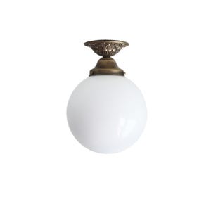 Brass Flush Mount /Semi-Flush Mount Ceiling Light Fixture/Ciling light with shade/Mid century light fixture/Brass ceiling light