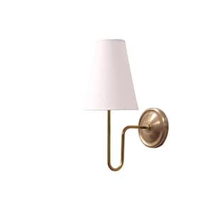 Casting Canopy Wall sconce Light, Brass Wall Sconce Light With Linen, Classic Wall Sconce Light, UL Listed, No.0756