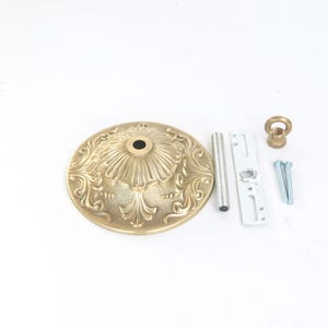 Solid Casting  Brass Canopy with Solid brass wire-way loop for Chandelier, Brass Chandelier Canopy, No.0785