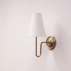 Casting Canopy Wall sconce Light, Brass Wall Sconce Light With Linen, Classic Wall Sconce Light