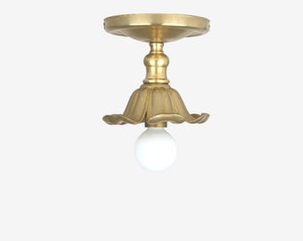 Brass ceiling light with flower shape lamp holder, Classic brass ceiling light, UL Listed, No.0688