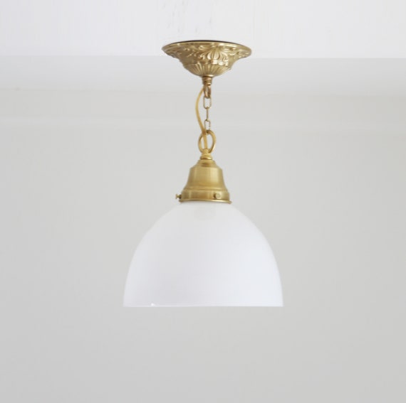 White Milk Glass Pendant Light Fixture Glass Pendant Light
