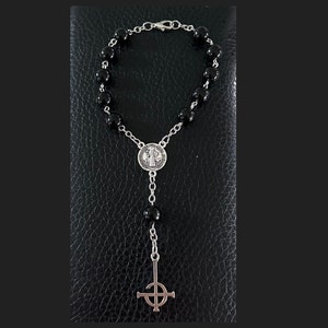 Grucifix gothic rosary style bracelet