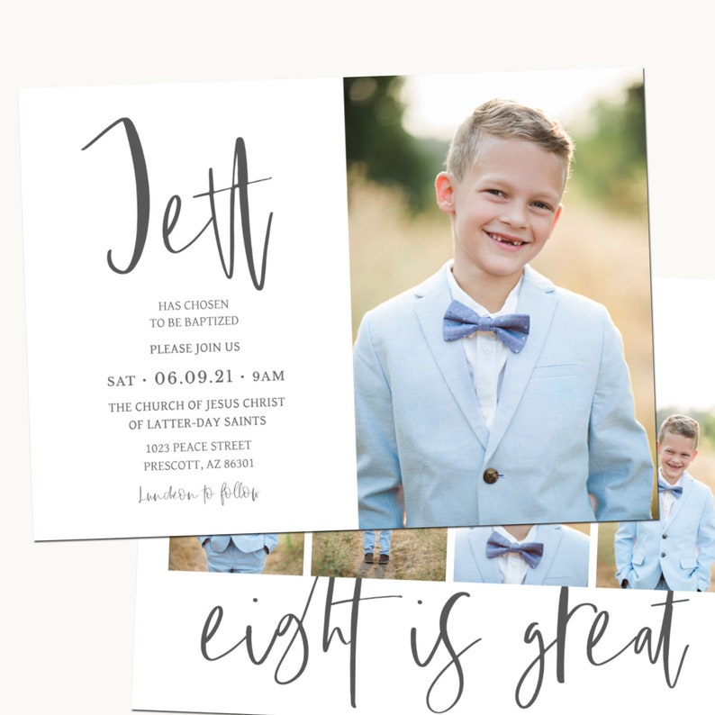 Baptism Invitation Lds Boy Baptism Invite Lds Baptism Etsy