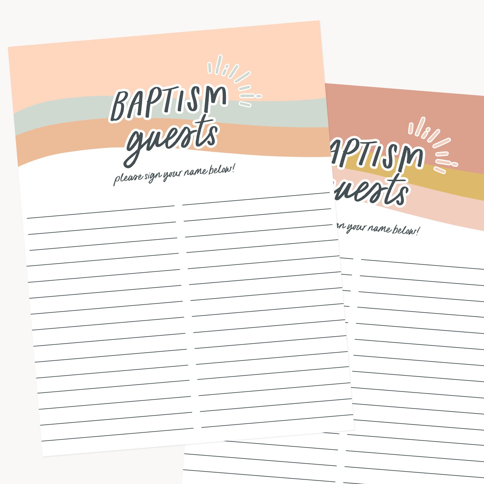 Baptism Guest Sign-In Sheet LDS Baptism Guests Rainbow 2 | Etsy