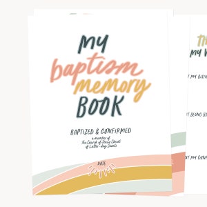 LDS Baptism Memory Book Printable, 8.5 x 11", (Instant Download), 13 Coordinating Pages, Primary