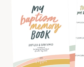 LDS Baptism Memory Book Printable, 8.5 x 11", (Instant Download), 13 Coordinating Pages, Primary