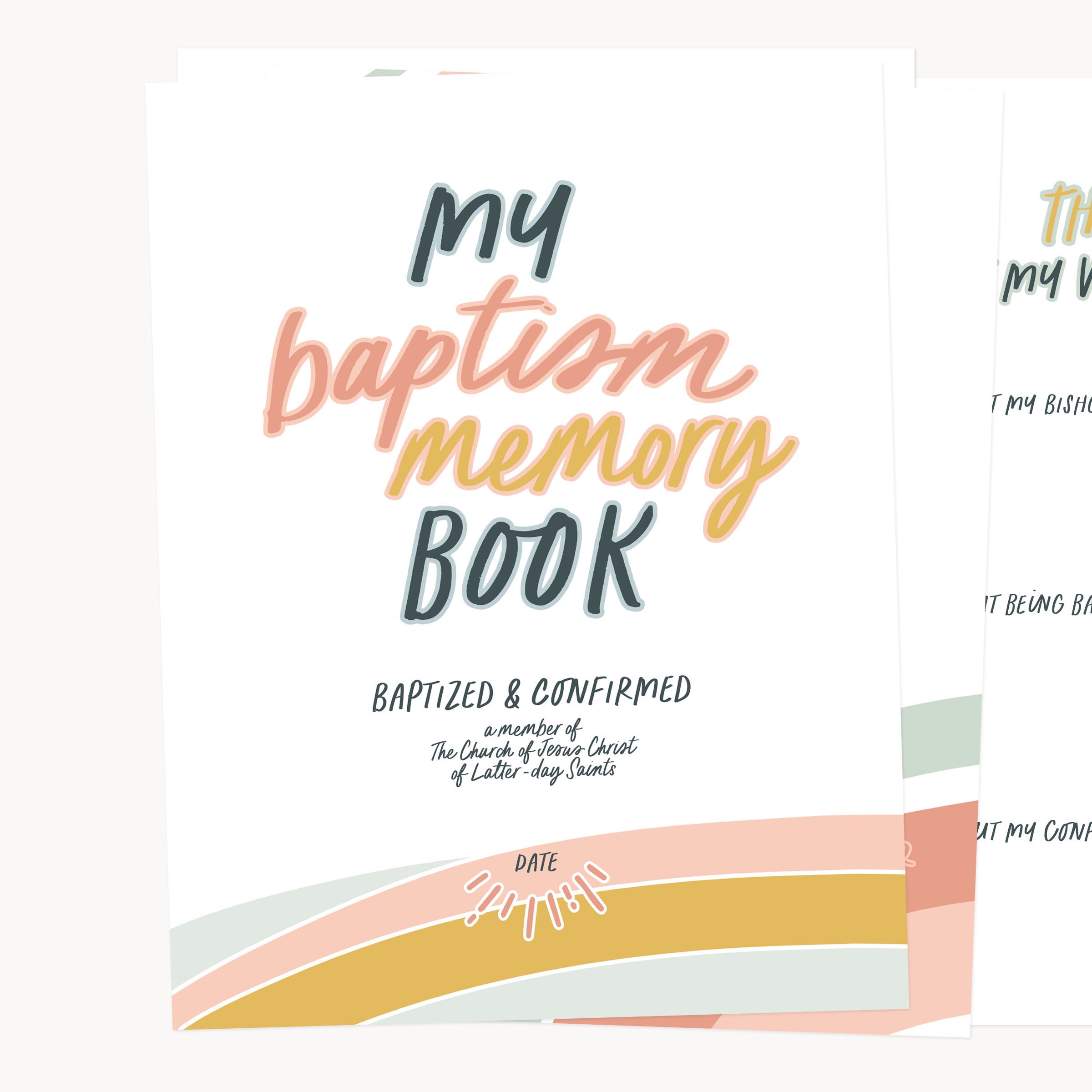 LDS Baptism Memory Book Printable 8.5 X 11 instant Etsy Australia