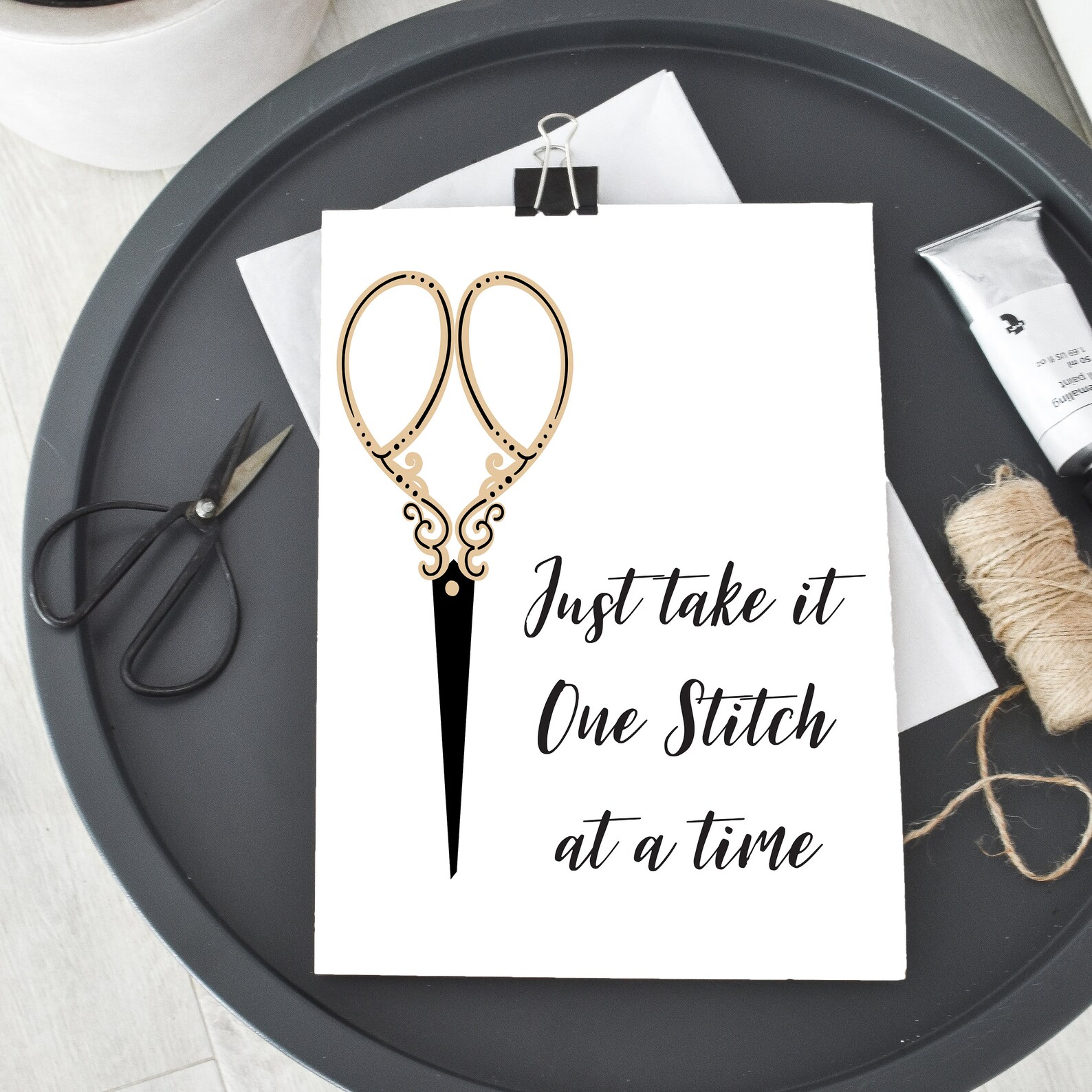Just take it one stitch at a time Printable embroidery quote Etsy