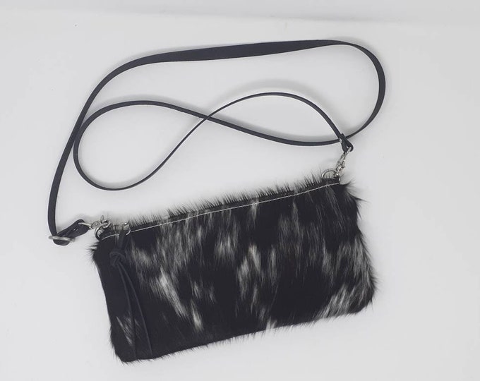 Small crossbody purse | Hair on Hide leather | Travel Purse | Shoulder bag