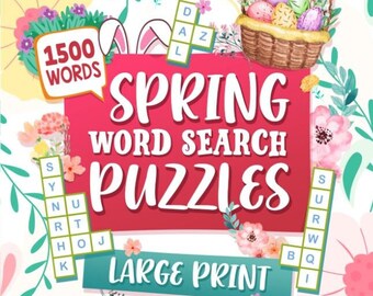 Spring Word Search: 1500+ Words, Large Print Puzzles (Digital Download)