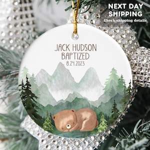 Personalized Baptism Ornament: Godson Christening Keepsake Gift