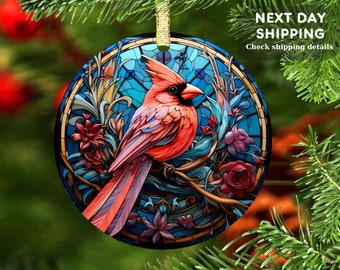 Adorno navideño de cardenal: regalo de condolencias de acrílico