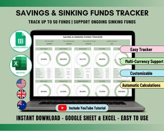 Sinking Funds Tracker: Google Sheets & Excel Budget Template