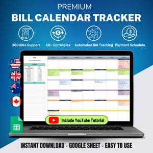 Bill Calendar Tracker: Monthly Budget Planner (Google Sheets)