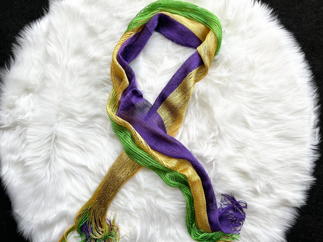 mardi gras wreath scarf