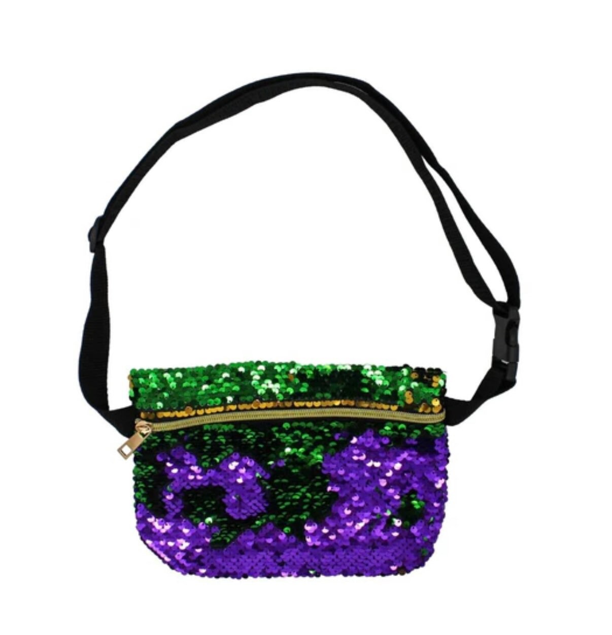 sequin mardi gras fanny pack