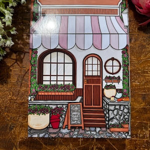 Impression de carte postale de style café | Décoration murale | Carte postale imprimée | Décoration | Cadeaux fantaisistes mignons | Oeuvre d'art colorée | Décoration de café