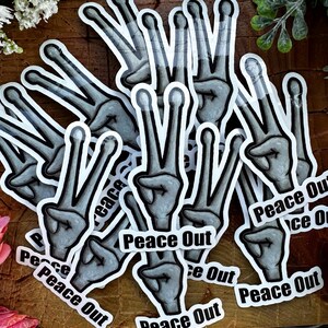 Peace Out-sticker, sticker journaling, leuk cadeau voor iedereen, scifi-sticker, technische sticker, geweldig voor decoratie, woordspelingstickers, ruimte