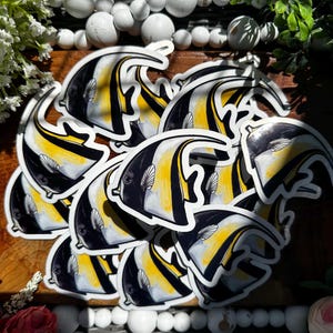 Angel Fish Aufkleber, Meerestier-Thema, Wasser-Vinyl-Aufkleber, niedliche Dekoration, Wasserflaschenaufkleber, Geschenkideen, Ozean thematisiert