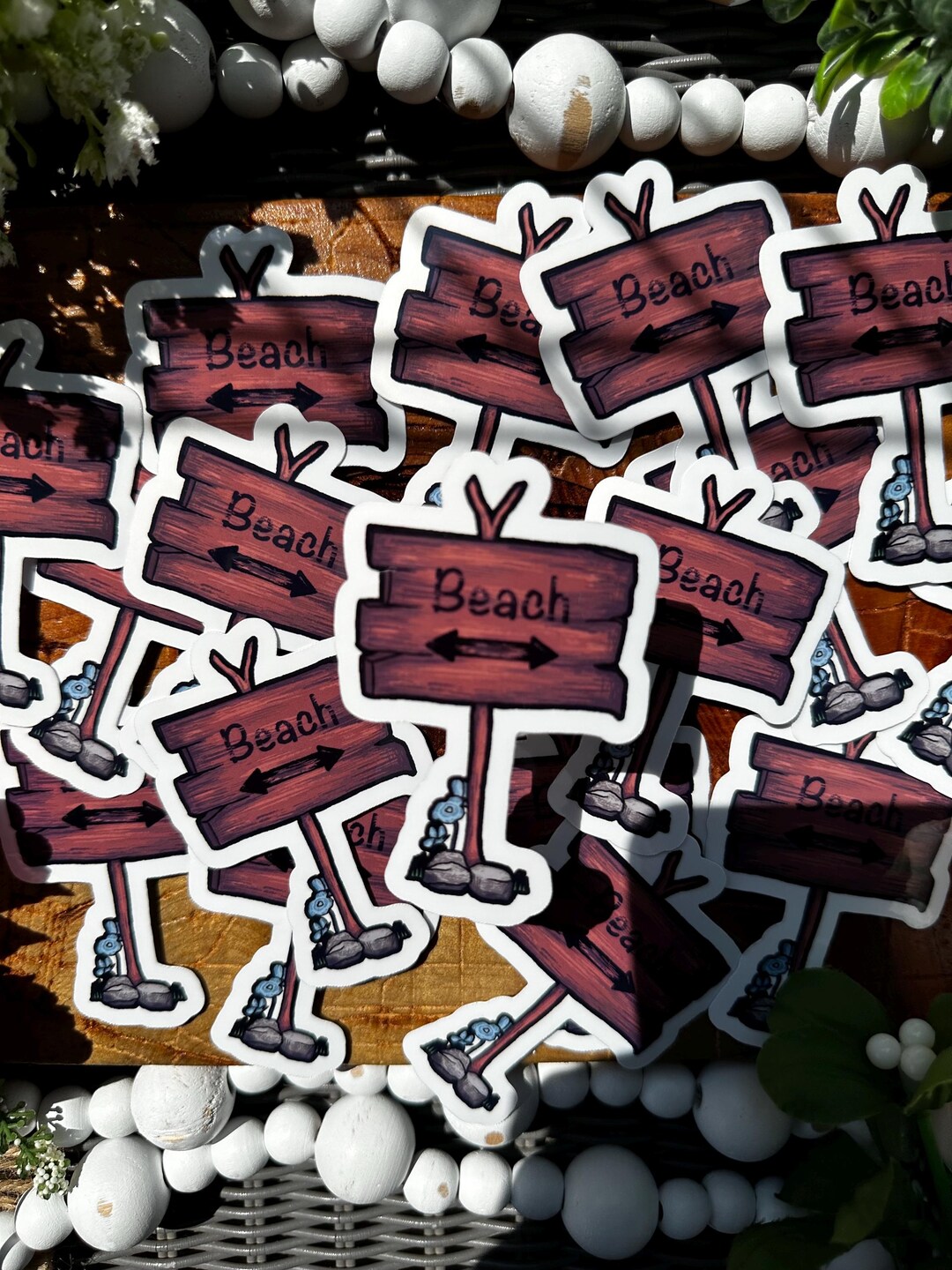 Fun Beach Sign Sticker, Summer Themed, Beachy Vinyl Sticker, Cute ...