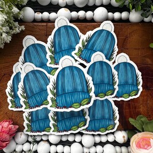 Adesivo de gorro de malha de inverno, adesivo de diário, presente divertido para todos, ótimo para decoração, adesivo de planejador, feriados, vibrações de inverno