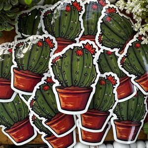 Adorable pegatina de vinilo de cactus: divertida decoración del desierto para su computadora portátil o botella de agua