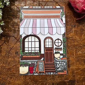 Impression de carte postale de café | Décoration murale | Carte postale imprimée | Décoration | Cadeaux fantaisistes mignons | Oeuvre d'art colorée | Décoration de café