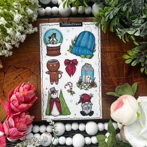 Folha de adesivos com tema de inverno, adesivos para diário, presentes divertidos para todos, adesivos para garrafas de água, decoração fofa, aconchegante, época de festas
