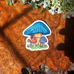 Adesivo in vinile a forma di fungo adorabile, adesivo per diario, regali sotto i 10 dollari, divertenti articoli decorativi, adesivi fatti a mano, design accogliente