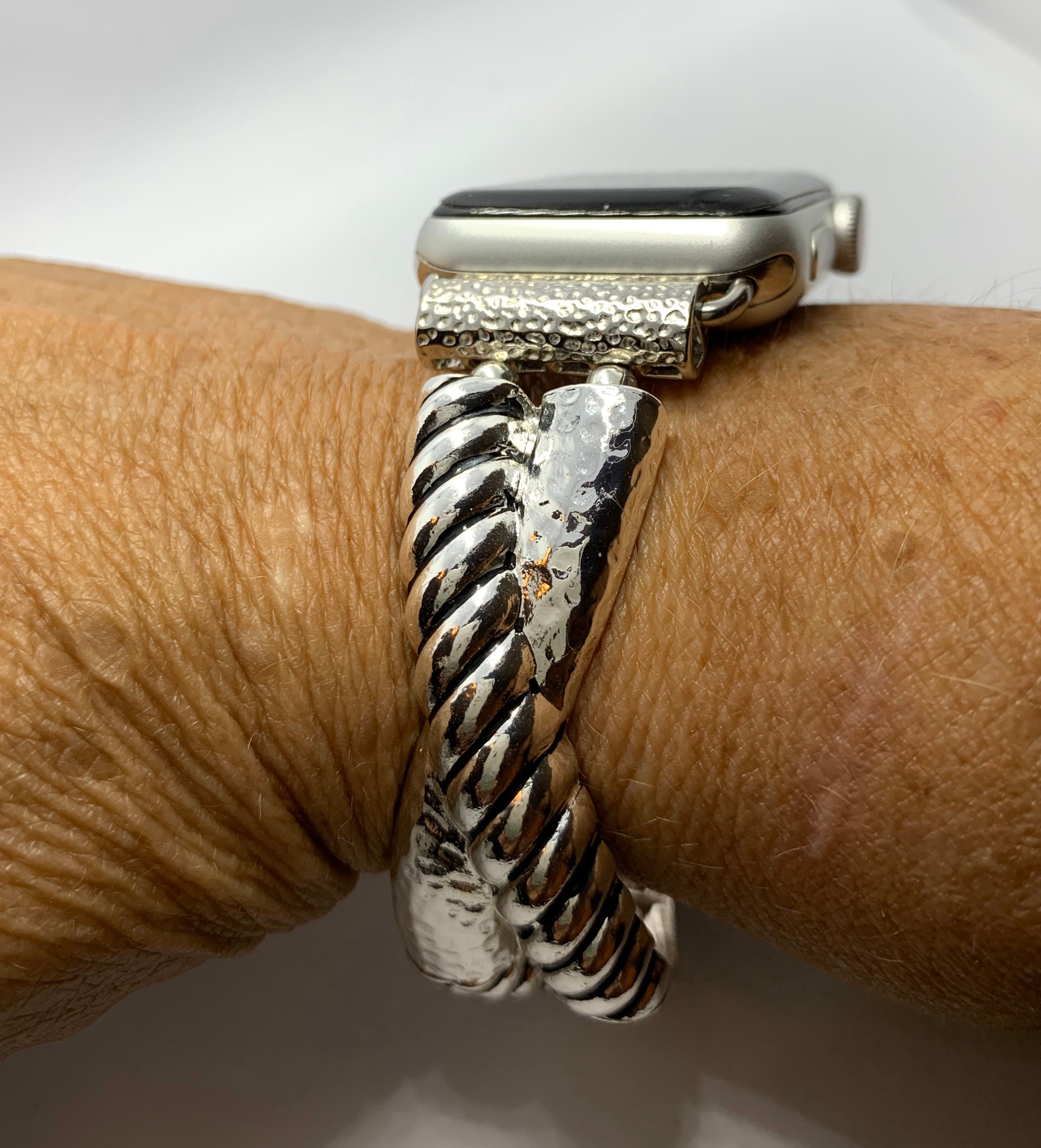 Apple Watch Band 38mm | iWatch band 38mm Womenâs | Silver | Apple Watch Band | Handmade Beaded