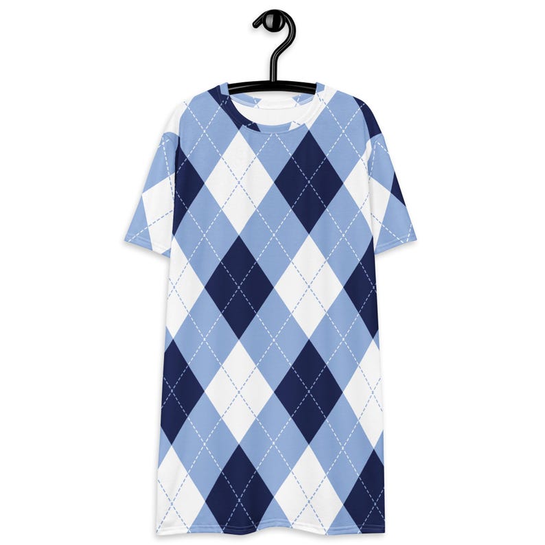 UNC Carolina Blue Argyle T-Shirt Dress - Go Tarheels!