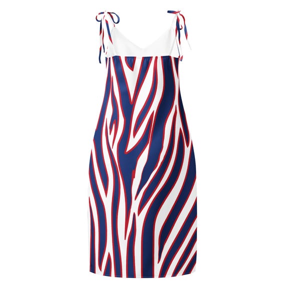 red white and blue midi dress 100% Cotton Blue Stripe Midi Dress - All Dresses