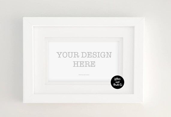 Digital White Frame Mockup Styled Photography Poster