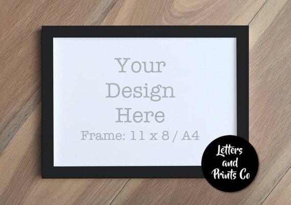 Simple Digital Black Frame Mockup A4 Styled Photography