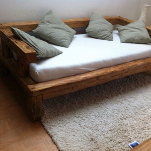 Canapé-lit en bois de récupération Canapé en bois de récupération 115 x 222 cm Canapé unique de luxe image 2