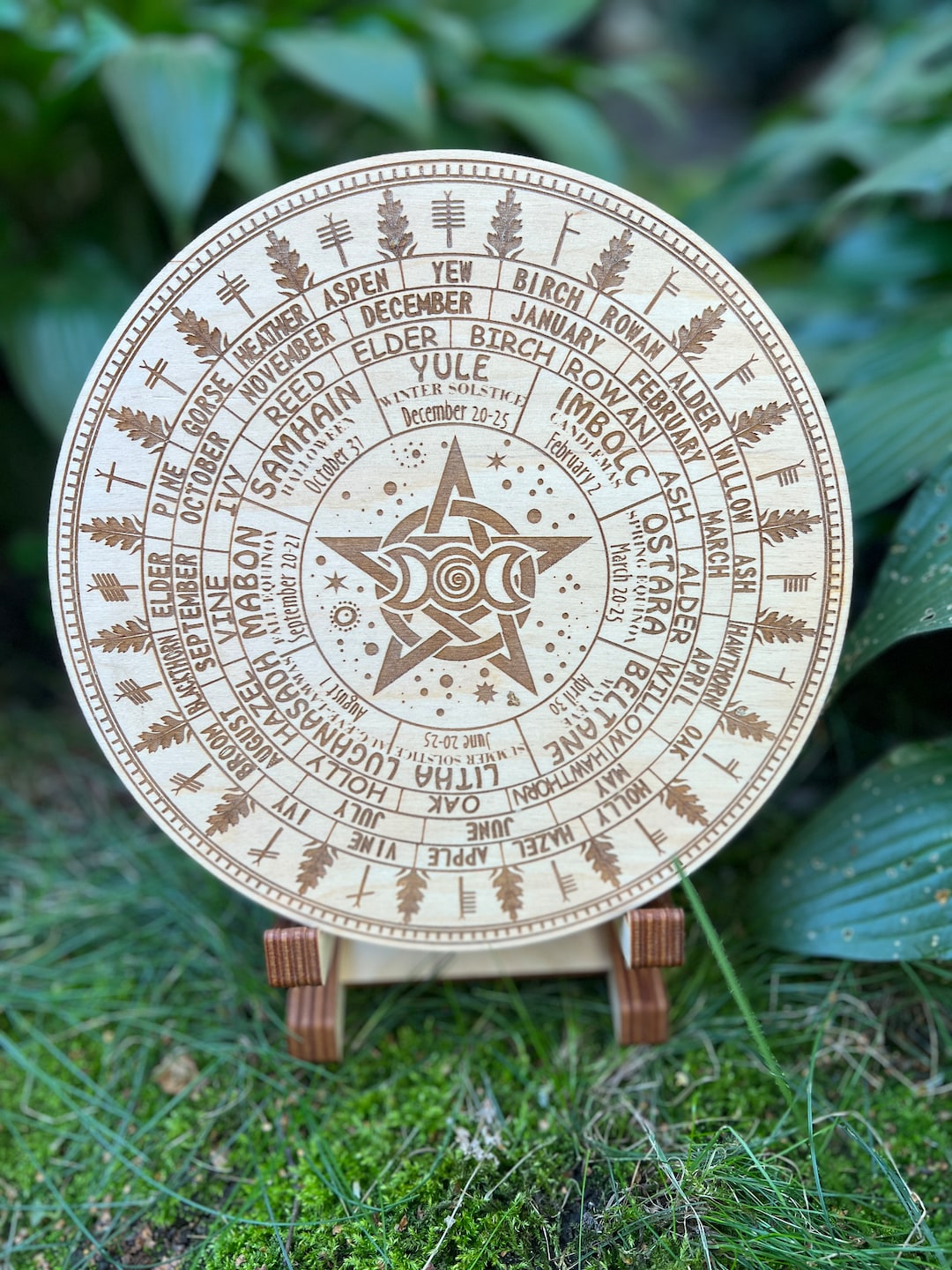 Wiccan Calendar Wooden Wheel of the Year Pagan Witch Gift - Etsy