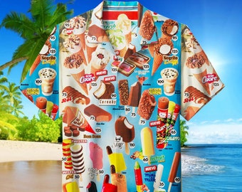 Oh, esos viejos veranos, esos viejos helados camisa hawaiana, camiseta hawaiana personalizada, camisas de helado, camisa de verano de Hawái, camisa Aloha,
