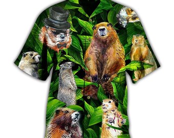 Ferret Animals Hawaiian Shirt, Ferret Aloha Gift Shirts, Ferret Owner Gift, Ferret Clothing, Cute Ferret Shirt, Ferret Mom Gift, Mothers Day