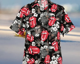 The Rolling Sto nes hawaiihemd, lover hawaiian shirt, sommer hemd