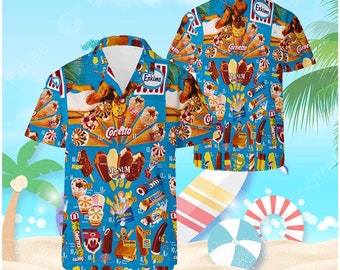 Vintage 90s Ice Cream Beach Hawaiian Shirt,