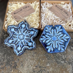 Unique Christmas Ornament, Ceramic Ornament, Handmade Ornament, Snowflake Ornament, Ceramics, Pottery, Mooreville Pottery, Ornament, Holiday