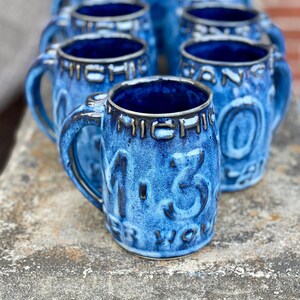 Michigan, License Plate Mug, Unique Pottery, Coffee Mug, Ceramic Mug, Handmade Pottery, Ceramic Art, Mooreville Pottery, Michigan, Pottery image 1