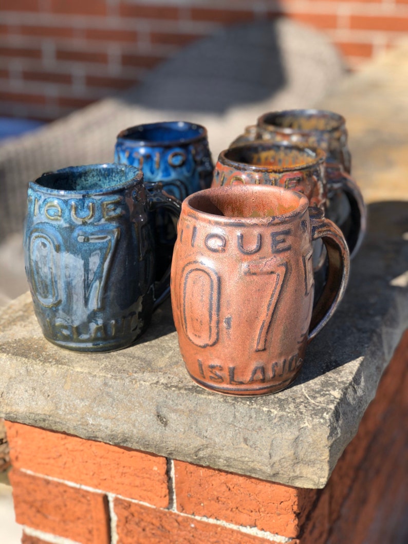 Rhode Island License Plate Mug Unique Pottery Coffee Mug Etsy