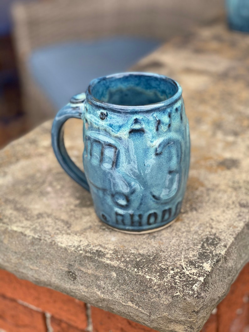 Rhode Island License Plate Mug Unique Pottery Coffee Mug Etsy
